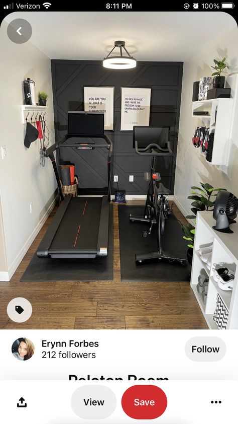 Home Gym Library Combo, Black Cube Organizer Ideas, Tiny Workout Room, Home Gym And Guest Room Combo, Peloton Corner, Weight Room Ideas Home Gyms, Home Gym And Office Combo, Home Office Gym Combo Layout, Home Office Gym Combo