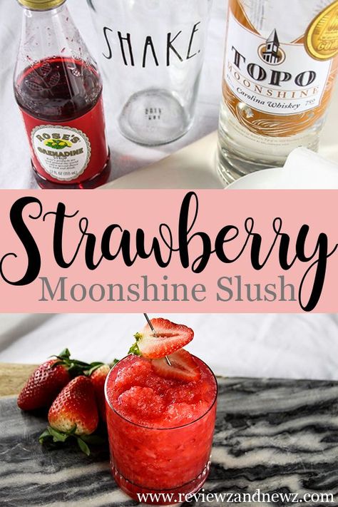 Strawberry Moonshine Slush Strawberry Moonshine, Making Moonshine, How To Make Moonshine, Mommy Juice, Hot Cocoa Recipe, Moonshine Recipes, Big Juicy, Cooking On A Budget, Latest Recipe