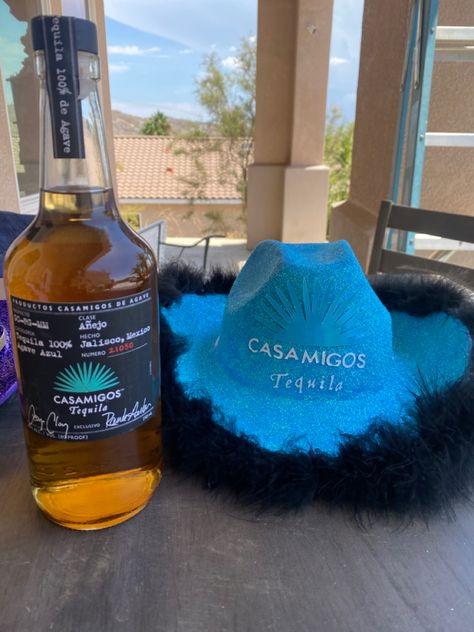 Casamigos themed cowboy/cowgirl hat Tequila Cowboy Hat Diy, Casamigos Halloween Costume, Tequila Cowboy Hat, Alcoholic Cowboy Hats, Liquor Cowboy Hats, Liquor Themed Cowboy Hats Diy, Alcohol Cowboy Hats, Alcohol Hats, Liquor Hats