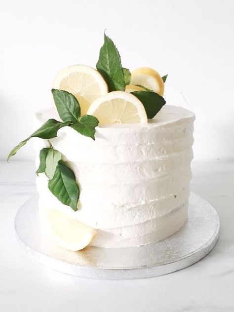 Capri Party, Lemon Themed Wedding, Lemon Birthday Cakes, Lemon Wedding Cakes, Wedding Cake Greenery, White Birthday Cakes, Lemon Cakes, Lime Cake, Small Wedding Cakes