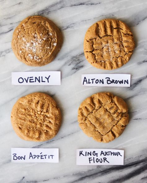 We Tried 4 Famous Peanut Butter Cookie Recipes - Here's the Best | Kitchn Peanut Butter Cookie Recipes, Butter Cookie Recipes, Best Peanut Butter Cookies, Classic Peanut Butter Cookies, Chewy Peanut Butter Cookies, Alton Brown, No Calorie Snacks, Peanut Butter Cookie, King Arthur Flour