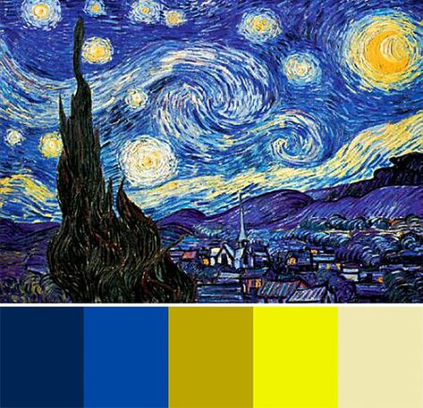 blue and yellow | Alisa Burke | Flickr فنسنت فان جوخ, Starry Night Painting, Arte Van Gogh, The Starry Night, Van Gogh Paintings, Van Gogh Art, Starry Night Van Gogh, Arte Sketchbook, Night Painting