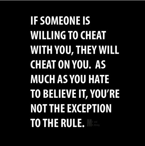 If he or she cheated on you, they will cheat on the next. #Narcissist don't change, even the strongest can be fooled and manipulated. A narcissist will never be satisfied...ever. #domesticviolence #youdeservebetter #emotionalabuse #physicalabuse Cheating Girlfriend Quotes, Cheater Always A Cheater, Respect Relationship Quotes, She Cheated, Cheating Girlfriend, Ex Quotes, Dont Cheat, Betrayal Quotes, Manipulative People