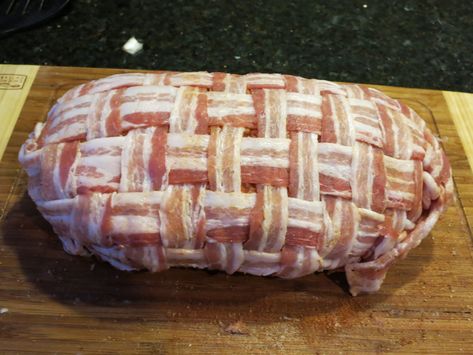 Bacon Explosion, Bacon Wrapped Pork Loin, Bacon Wrapped Sausages, Bacon Roll, Bacon Wrapped Pork, Bacon On The Grill, Pork Bacon, Bacon Sausage, Pork Dinner