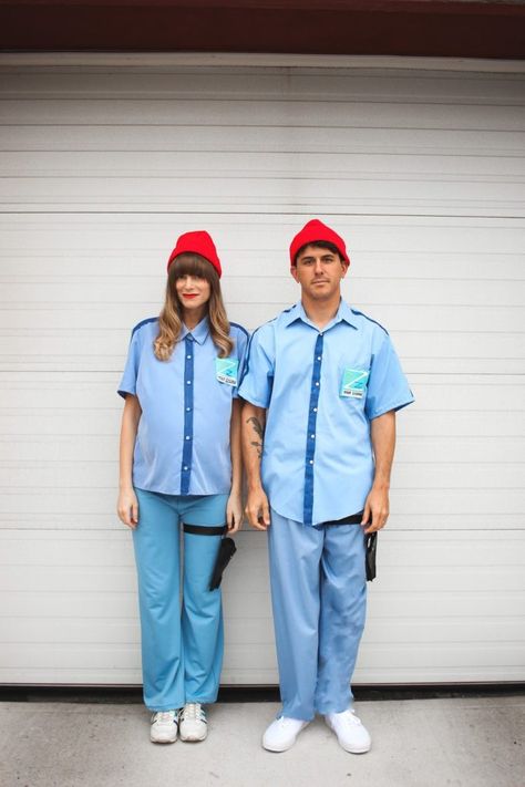 Happy Halloween from Team Zissou! Team Zissou Costume, Life Aquatic Halloween Costume, The Life Aquatic Costume, Life Aquatic Costume, Wes Anderson Halloween Costumes, Steve Zissou Costume, Wes Anderson Costume, Shrimp Costume, Team Zissou