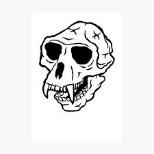 Monkey skull" Poster by ScrambledBrain | Redbubble Monkey Skull Drawing, Monkey Skull Tattoo, Monkey Skull, Monkey Tattoo, Wildlife Tattoo, Skull Poster, Mike Rowe, Monkey Illustration, Monkey Mind