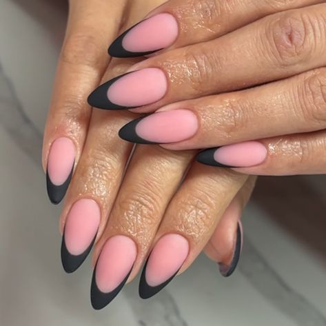 Can never go wrong with matte nails 🖤✨ Whats your matte top coat go to? Mines @kupainc Mat Nails Ideas, Nude And Black Nails, Mat Nails, Pink Matte Nails, Matte Nails Ideas, Matted Nails, Brown Hair Boy, Soft Pink Nails, Coquette Nails