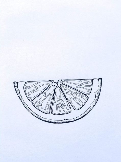 Orange Tattoo Ideas, Orange Segment Tattoo, Cute Orange Tattoo, Half An Orange Tattoo, Fine Line Grapefruit Tattoo, Lime Tattoo Ideas, Orange Slice Tattoo Black And White, Orange Drawing Simple, Tabasco Tattoo