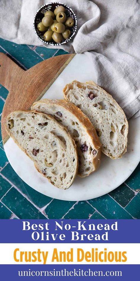 No Knead Olive Bread, Bread With Olives, Olive Bread Recipe, Make Homemade Bread, No Carb Bread, Healthy Finger Foods, Sausage Pasta Recipes, Olive Bread, Roasted Butternut Squash Soup