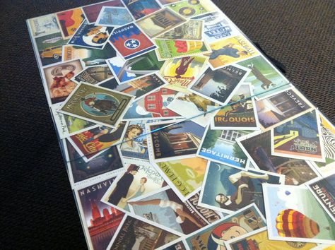 What’s your collectable item? Tiles from each place you visit, coasters from those bars on route, or perhaps its old money. For me it is a good old-fashioned postcard. It’s an image stu… Postcard Display, Diy Photo Display, City Inspiration, Travel Room, Coffee Table Cover, City Postcard, Rv Decor, Camper Decor, Vintage Trailers