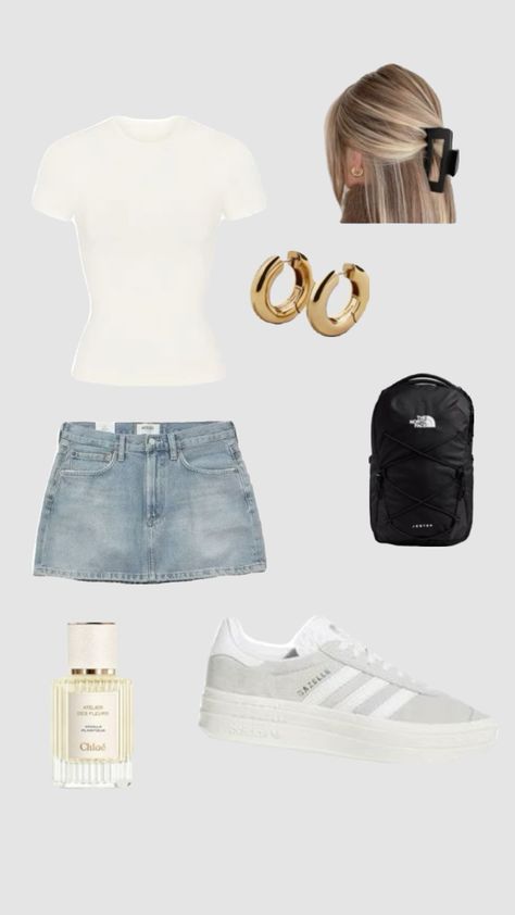 Clean girl outfit inspo Clean Rich Girl Outfits, Clean Girl Aesthetic Outfit Ideas, Basic White Girl Summer Outfit, Aesthetic Clean Girl Outfits, Clean Girl Baddie Outfits, It Girl Outfit Ideas, Basic Girl Summer Outfits, Basic Clean Girl Outfits, Light Summer Outfit Ideas