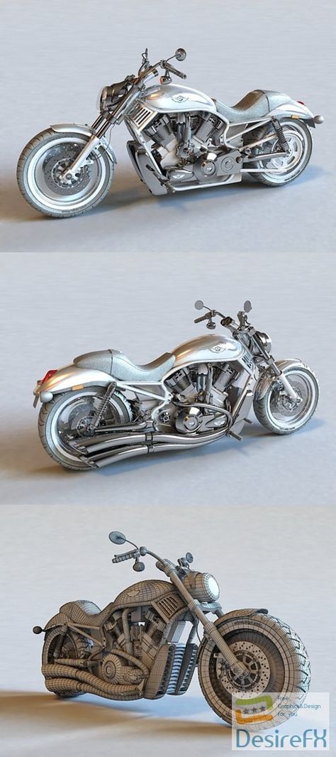 Harley-Davidson Motorcycle 3D Model 3d Motorcycle, Harley Davidson V Rod, V Rod, Harley Davidson Touring, Harley Davidson Motorcycle, Harley Davidson Motorcycles, 3d Print, Harley Davidson, 3d Printing