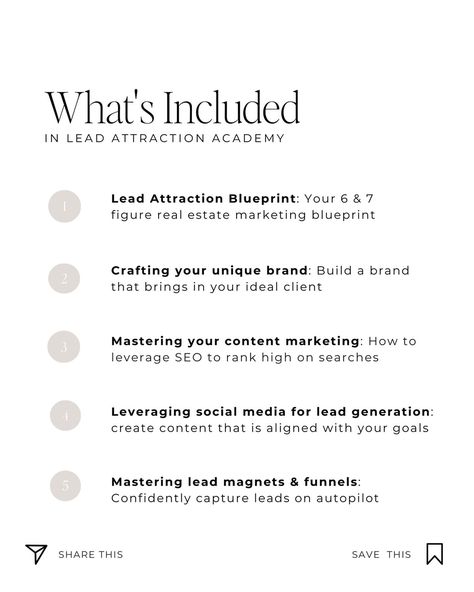 ✨ BIG NEWS for Real Estate Agents! ✨  Lead Attraction Academy is OPEN! 🎉  This isn’t just a course—it’s a comprehensive system designed to scale your business with modern online marketing strategies.   Ready to fill your pipeline on autopilot?   Here’s what’s inside: * Strategic Branding * Social Media Mastery * Content Powerhouse * Advanced Ad Strategies … and so much more! 🚀 Swipe ➡️ to learn more + comment “ATTRACTION’ and I’ll DM you the details! . . . . . #womeninrealestate #ladiesofre... Real Estate Courses, Strategy Meeting, Branding Social Media, Online Marketing Strategies, Ideal Client, Profitable Business, Big News, Brand Building, Real Estate Agents