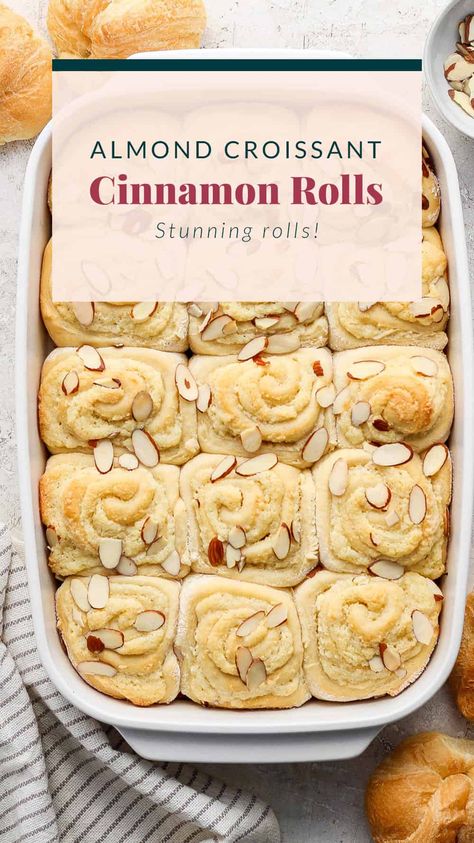 Almond Croissant Cinnamon Rolls - Fit Foodie Finds Croissant Cinnamon Rolls, Oatmeal Cookie Bars, Pumpkin Oatmeal Cookies, Fit Foodie Finds, Apple Cinnamon Rolls, Banana Nice Cream, Peanut Butter Oats, Croissant Recipe, Pumpkin Cinnamon Rolls