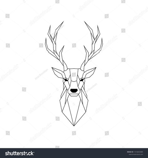 Vector. Abstract polygonal the head of a deer. Geometric linear animal #Ad , #AD, #polygonal#head#Vector#Abstract Geometric Animal Head, Deer Geometric, Geometric Deer Head, Pine Tattoo, Geometric Art Animal, Tatuagem Masculina Pequena, Deer Tattoo, Geometric Design Art, Quilt Square Patterns