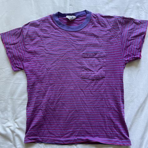 pink & purple vintage t-shirt , RTW , medium   -... - Depop Only In My Dreams, Vintage Stripes, Purple Tee, Purple Vintage, In My Dreams, Vintage Tees, Vintage Tshirts, Cut Off, Your Outfit