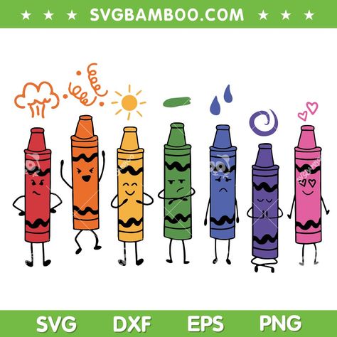 Fashionable Crayon Mood SVG PNG, Color Crayons Teacher Life SVG, Broken Crayons SVG Crayon Illustration, Crayon Svg, Halloween Crayons, Dtf Designs, Friends Ideas, Teacher Life Svg, Broken Crayons, Crayon Box, Color Crayons