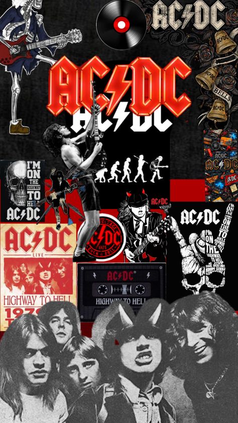 Songs Collage, Ac Dc Wallpapers, Random Backgrounds, Highway To Hell, Wallpaper Themes, Live Rock, Iphone Wallpaper Themes, Ac Dc, Vintage Aesthetic