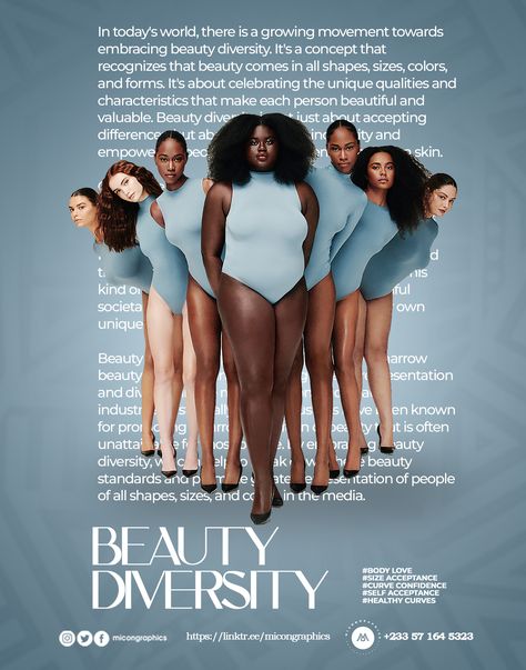 BEAUTY
DIVERSITY
PHOTOCREDIT
BODYTYPE Inclusive Fashion Photography, Diversity In Fashion, Inclusive Graphic Design, Size Inclusive Fashion, Fashion Inclusivity, Inclusivity Poster, Diversity Photoshoot, Inclusive Branding, Diversity Aesthetic