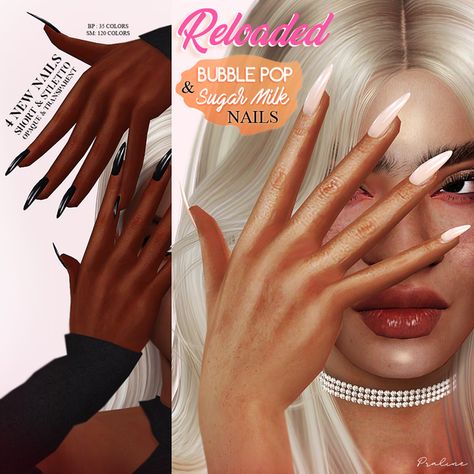 BUBBLE POP & SUGAR MILK Nails RELOADED | Pralinesims on Patreon Pralinesims Cc, Praline Sims 4 Cc, Sims4 Nails Cc, Sims Nails Cc, Sims4 Cc Nails, Praline Sims, Cc Nails, Milk Nails, Sims Accessories