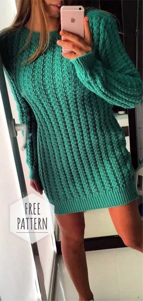 Knitted Tunic Free Pattern Knit Tunic Pattern, Tunic Pattern Free, Tunic Knitting Patterns, Tunic Dress Patterns, Crochet Blouse Free Pattern, Free Knitting Patterns For Women, Paparazzi Fashion, Knit Dress Pattern, Crochet Bra