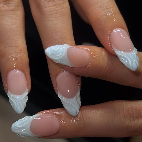 Simple Polygel Nails, Aesthetic Nails Almond, Colorful Marble Nails, Jia Song, Textured Nails, How To Be Irresistible, Colorful Marble, Nails Chrome, Be Irresistible