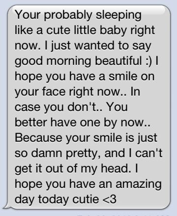 Oct 30 I know your not sleeping.. But just smile.. And have a kick ass day.. I'm with you in your heart my love... Your my sweet bear! Good Morning Beautiful Text, Cute Texts For Her, Morning Message For Her, Cute Good Morning Texts, Morning Text Messages, Romantic Good Morning Messages, Good Morning Text Messages, Romantic Texts, Cute Relationship Texts