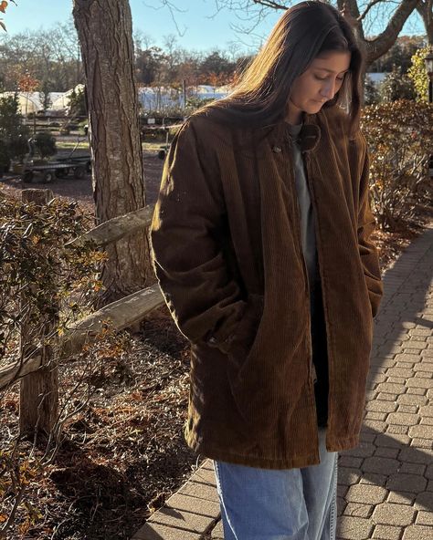 Maybe there was a $100 bill on the ground Really cool 50s/60s Deluxe Quality Outerwear Corduroy Coat in a tobacco brown color - fleece/fur lined | workwear chic Pictured on a small, but would better fit a medium/large | $150 Measurements: Shoulders: 19.5" Pit to pit: 22" Length: 30" #shopsunbather #vintageclothing #capemaycounty Corduroy Jacket Outfit, 100 Bill, Workwear Chic, $100 Bill, Corduroy Coat, On The Ground, Corduroy Jacket, Jacket Outfits, Brown Color