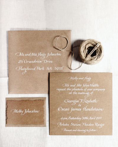 Wedding+Ideas:+brown-twine-invitation-suite Kraft Paper Invitations, Addressing Invitations, Kraft Invitation, Stationery Inspiration, Peach Wedding, New Crafts, Brown Paper, Romantic Weddings, Wedding Paper