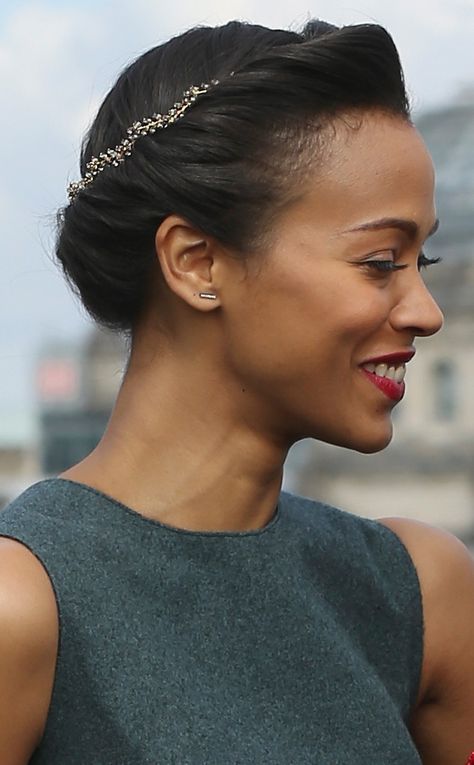 Character Hairstyles, Celebrity Updos, Wedding Updos, Hairstyle Idea, Zoe Saldana, Natural Hair Inspiration, Hair Crush, Relaxed Hair, Natural Hair Journey