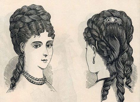 19 Century Hairstyles, 1870s Hairstyles, 19th Century Hairstyles, 19th Century Hair, Historical Hairstyles, Hairstyle Names, Victorian Hairstyles, Athletic Hairstyles, Popular Hairstyles