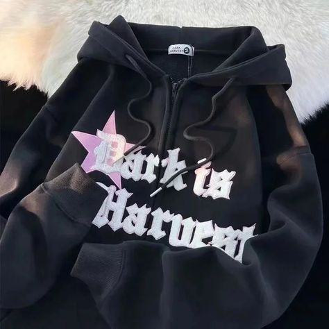 Aonga 2024 New Kawaii Zip Up Hoodie Women Y2K Oversized Harajuku Star Patchwork Sweatshirt Man Anime Hoodie Jacket Coat Streetwear Zip Up Hoodie Women, Star Patchwork, Coat Streetwear, Gothic Jackets, Man Anime, Patchwork Sweatshirt, Velvet Hoodie, New Street Style, Women Y2k