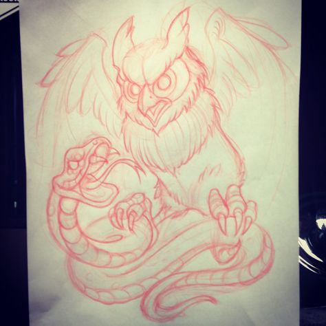 Sketchin' some owls & snakes #brassmonkeytattooco #joshpointzero tattoos #tattoo #tattoos #toledo #sketch #drawing #owl #snake Drawing Owl, Snake Tattoo, Sketch Drawing, Snakes, Toledo, Owls, Female Sketch, Sketch, Tattoos