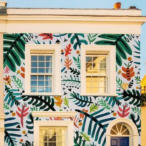 LUCYTIFFNEY on Instagram: "Autumn sunshine…. happy Friday x 🌿🌸🌿🌸🌿🌸🌿🌸🌿🌸🌿" House Exterior Mural, House Mural, Exterior Murals, Instagram Autumn, 2023 Autumn, Exterior Colors, Happy Friday, Color Combos, House Exterior