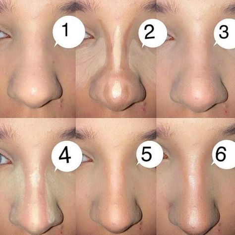 Nose counturing Big Nose Countering, Contour On Big Nose, Nose Contour For Round Nose, Makeup For Flat Nose, Nose Counter For Big Nose, Flat Nose Contour, Downturned Nose, Nose Counter, Nose Contouring For Big Noses