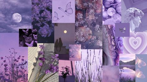 purple aesthetic, relaxing, butterfliesm lavender, aesthetic desktop wallpaper Lavender Purple Aesthetic, Lavanda Color, Lavender Collage, Lash Aesthetic, Aesthetic Lavender, Cute Wallpaper For Laptops, Notebook Wallpaper, Pink Wallpaper Laptop, Purple Aesthetic Wallpaper