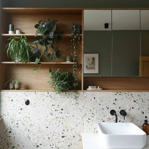 Terrazzo Design, Black Taps, Terrazzo Tiles, Bathroom Renos, Bath Design, Modern Bathroom Design, Clawfoot Bathtub, Show Off, Design Inspo