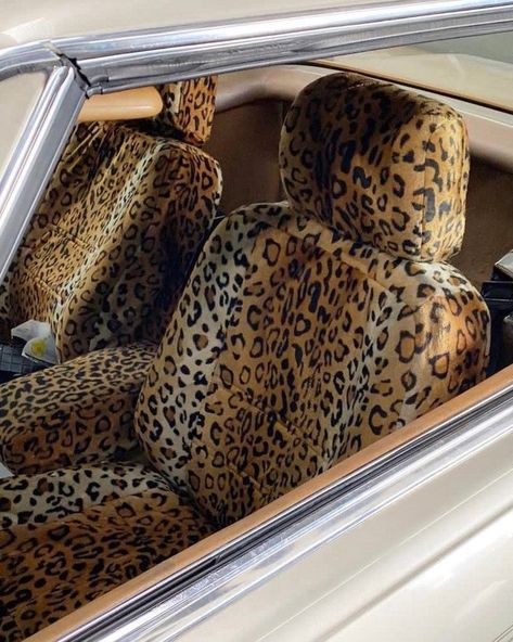 Wild thing 🐆 Via @imparfaiteparis. #vintagecar #leopardprint #carinteriors | Instagram Hot Dads, Black Hollywood, Summer Aesthetic, Cheetah Print, Car Seat, Panther, New Era, Cool Girl, Car Seats