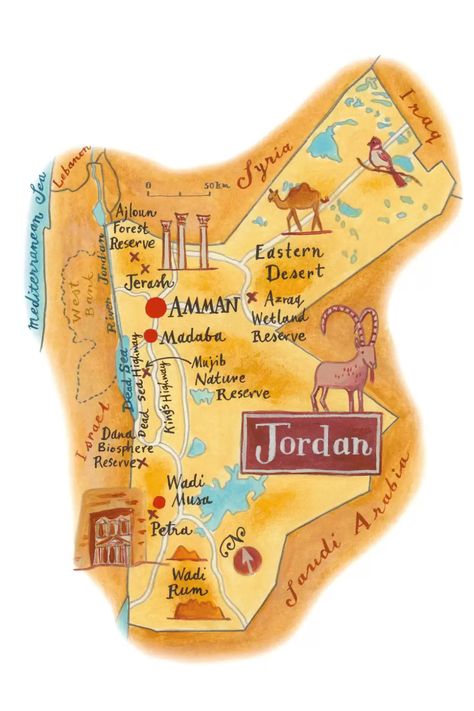 Jordan Map, Jordan Country, Cruise Scrapbook, Eco Lodges, Jordan Amman, Holiday Travel Destinations, Jordan Travel, Petra Jordan, Arab Culture