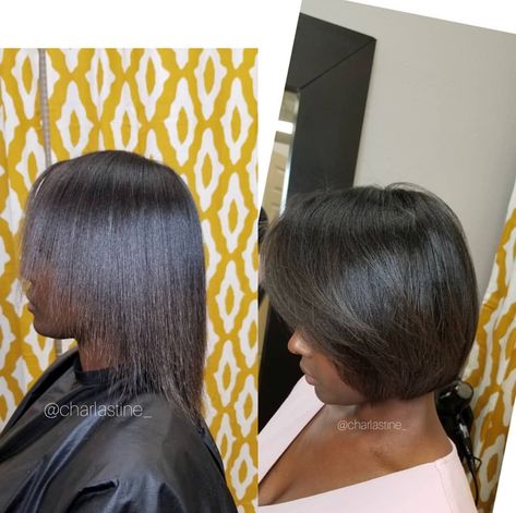 #hair #haircut #dallastx Relaxed Bob Black Women, Relaxed Haircut, Relaxed Hair Bob, Lagertha Hairstyle, Bob Haircut For Black Women, Short Silk Press Natural Hair, Relaxed Hair Hairstyles Medium, Silk Press Natural Hair Short, Short Relaxed Hair