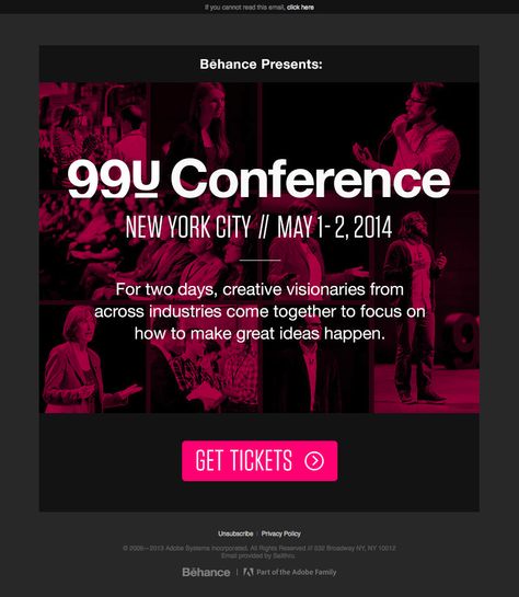 99U Conference Announcement Email, via 99U Mailing List. Conference Announcement Design, Post Linkedin, Announcement Design, Event Branding, Email Design, Mailing List, Branding, New York, Instagram Post