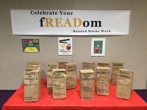 Can you guess the title from the reason it was banned? Check out our Banned Books Week display for 2018 and celebrate your freedom to read. Freedom To Read Week Display, Freedom To Read Display, Banned Books Week Display, Library Memes, Books Display, Pride Party, Hocus Pocus Party, Library Displays, Book Party