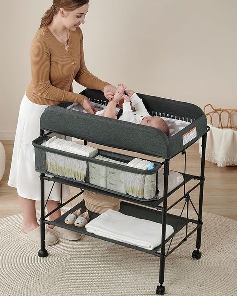 Amazon.com : BEKA Portable Changing Table, Foldable Baby Changing Table, Changing Station for Infant w/Waterproof Diaper Changing Table Pad, Adjustable Height Diaper Station, Mobile Nursery Organizer for Newborn : Baby Portable Changing Table, Portable Changing Station, Diaper Station, Diaper Changing Table, Table Foldable, Changing Table Pad, Baby Changing Table, Mobile Nursery, Changing Station