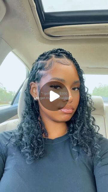 ProtectiveStyles on Instagram: "She really did just that! 😍 @lani.24k Cause one thing about me.. imma TRY IT out 🤭  I loved the outcome. Currently looking to practice on a couple people 👀  #bohoknotlessbraids #bohobraids #naturalhair #naturalhairstyles #protectivestyles #knotlessbraids" Medium Bora Braids, Boho Braids With Natural Hair, Natural Boho Braids Hairstyles, Boho Braid Medium Length, Layered Boho Braids, 4 Boho Feed In Braids, Natural Goddess Braid, Island Braids Black Women, Medium Length Boho Braids