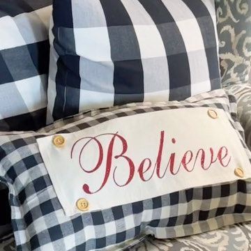 Holiday Pillows Diy, Word Pillows, Pillow Panels, Pillows Diy, Seasonal Pillows, Word Pillow, Macrame Knots Pattern, Sewing Pillows, Holiday Pillows