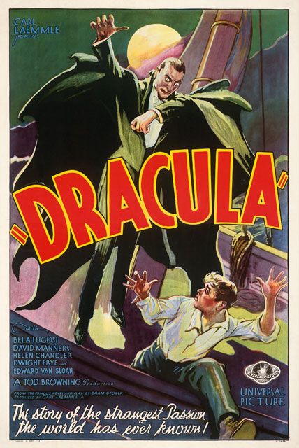 Dracula, 1931, produced by Universal Pictures, printed by Morgan Lithograph Company, lithograph, 41 × 27 in. (104.1 × 68.6 cm). Courtesy of the Kirk Hammett Horror and Sci-Fi Memorabilia Collection and Universal Studios Licensing, LLC. Dracula 1931, Horror Vintage, Vampire Movies, Old Movie, Bela Lugosi, Robinson Crusoe, Classic Movie Posters, Retro Horror, Movie Posters Design