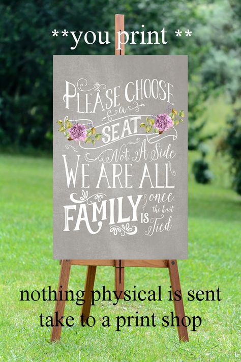 grey lilac wedding sign, printable wedding sign, pick a seat wedding sign, digital wedding sign, pick a seat not a side sign, 20x30, u print by OurFriendsEclectic on Etsy Pink Wedding Sign, Seating Plan Sign, Dyi Wedding, 15th Wedding Anniversary, Christmas Wedding Invitations, Printable Wedding Sign, Lilac Wedding, Wedding Anniversary Party, Reception Party