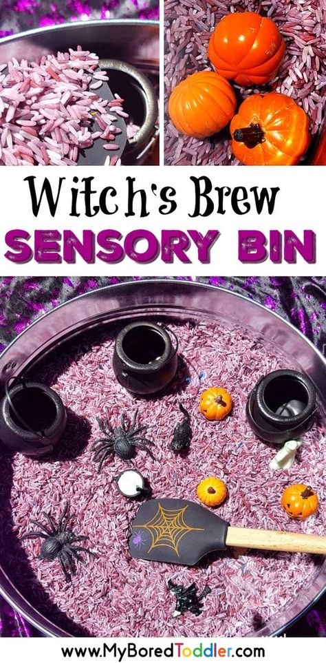 Halloween For Toddlers, Spider Sensory, Halloween Crafts And Activities, Halloween Sensory Bin, Sensory Rice, Halloween Sensory, Colored Rice, Toddler Sensory, Halloween Preschool