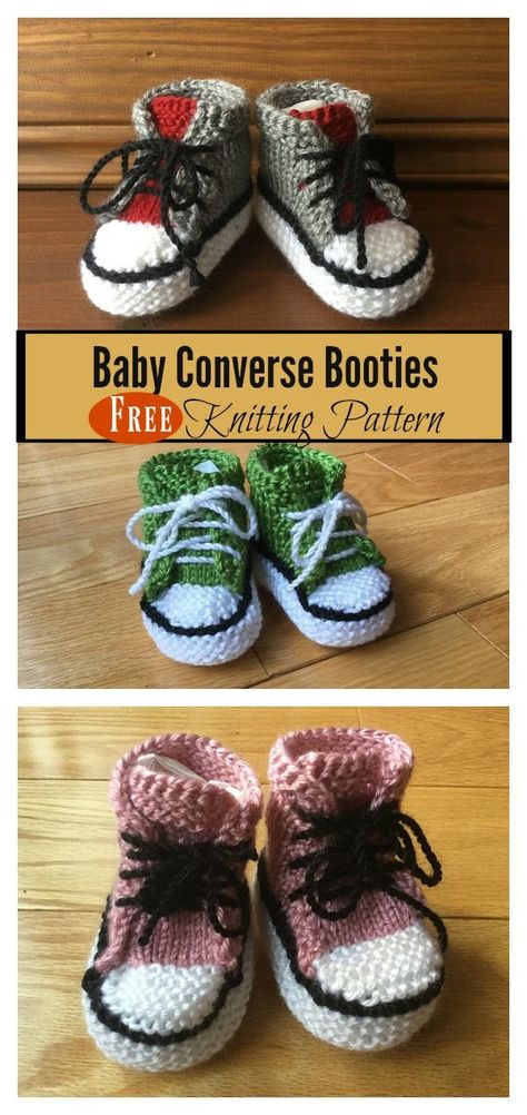 Baby Converse Booties Free Knitting Pattern #freeknittingpattern #babyknits #boots Crochet Baby Booties Free Pattern, Knitted Baby Boots, Crochet Converse, Baby Booties Free Pattern, Crochet Baby Booties Pattern, Baby Booties Knitting Pattern, Baby Boy Knitting Patterns, Baby Converse, Baby Shoes Pattern