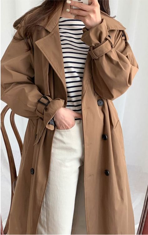 Autumn And Winter Double Breasted Women's Trench Coat on Luulla Winter Outfits Korean, Modest Winter Outfits, Playsuits Outfit, Stylish Winter Coats, Winter Outfits Aesthetic, Trench Coat Outfit, Trench Coat Style, Winter Outfits Cold, Stylish Coat